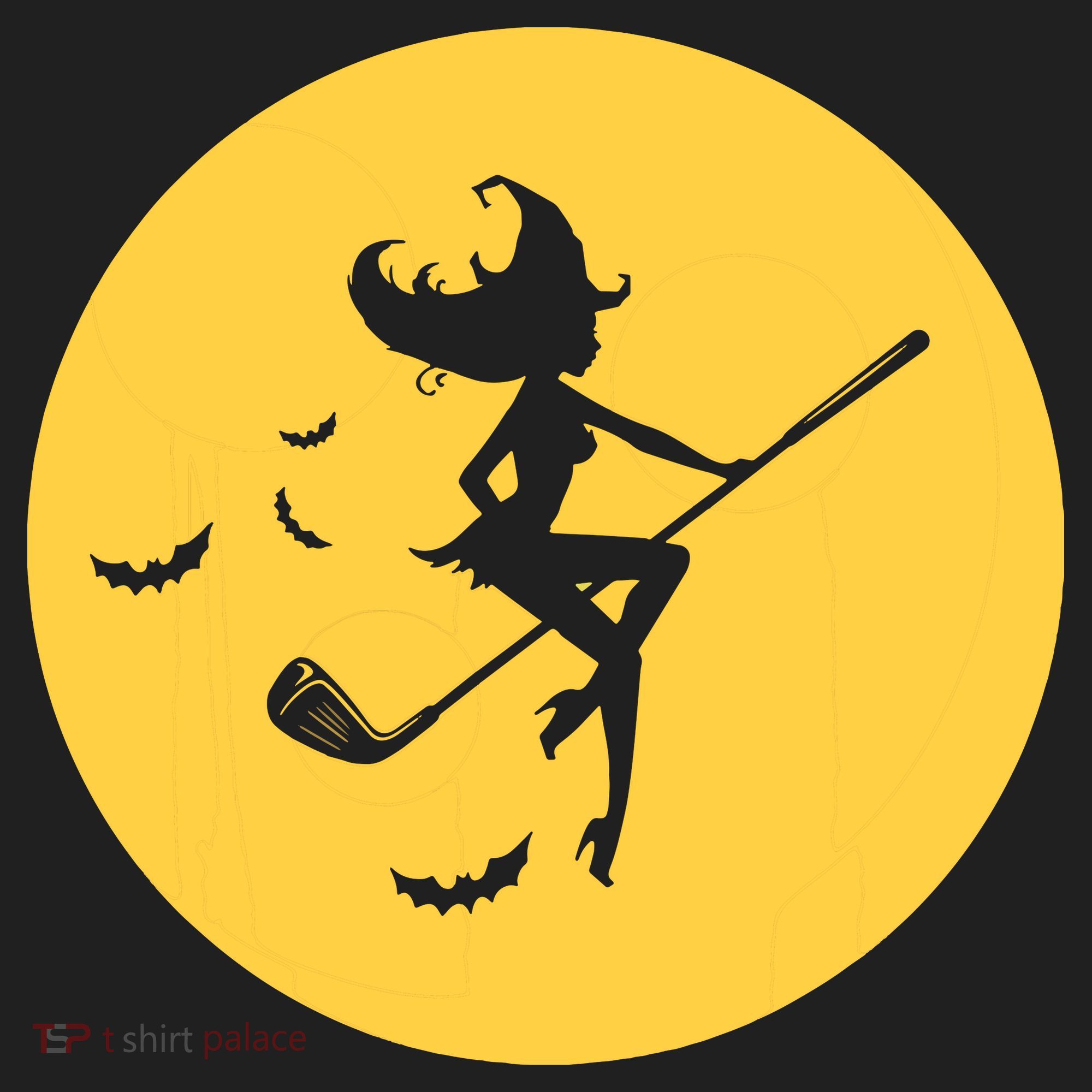 Funny Halloween Witch Golf Stick Golfer Golfing Premium Women's Sweatshirt