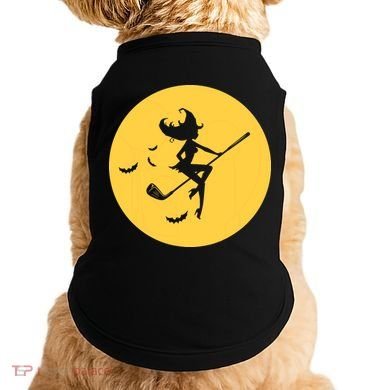 Funny Halloween Witch Golf Stick Golfer Golfing Premium Doggie Tank