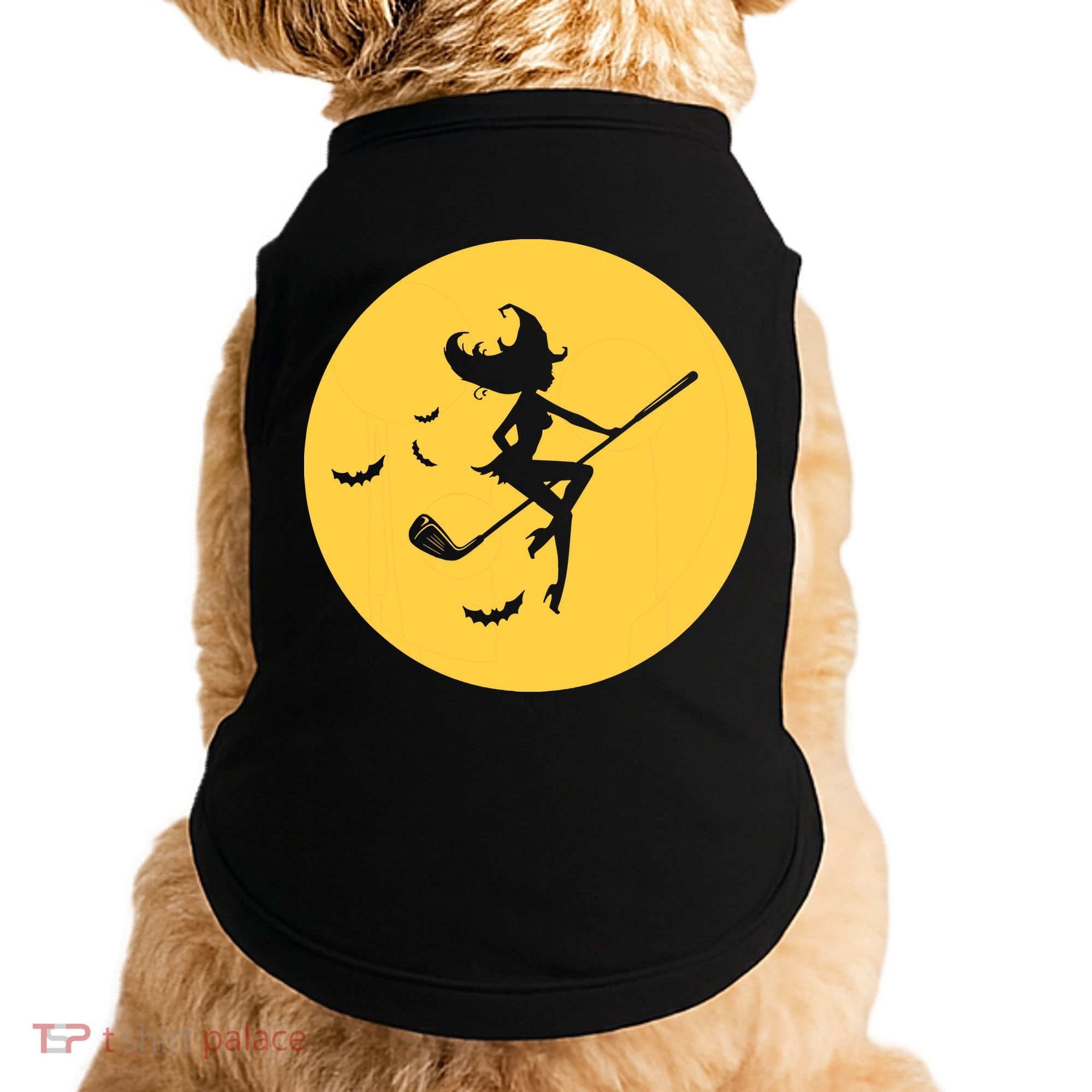 Funny Halloween Witch Golf Stick Golfer Golfing Premium Doggie Tank