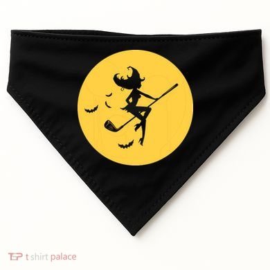 Funny Halloween Witch Golf Stick Golfer Golfing Premium USA-Made Doggie Bandana