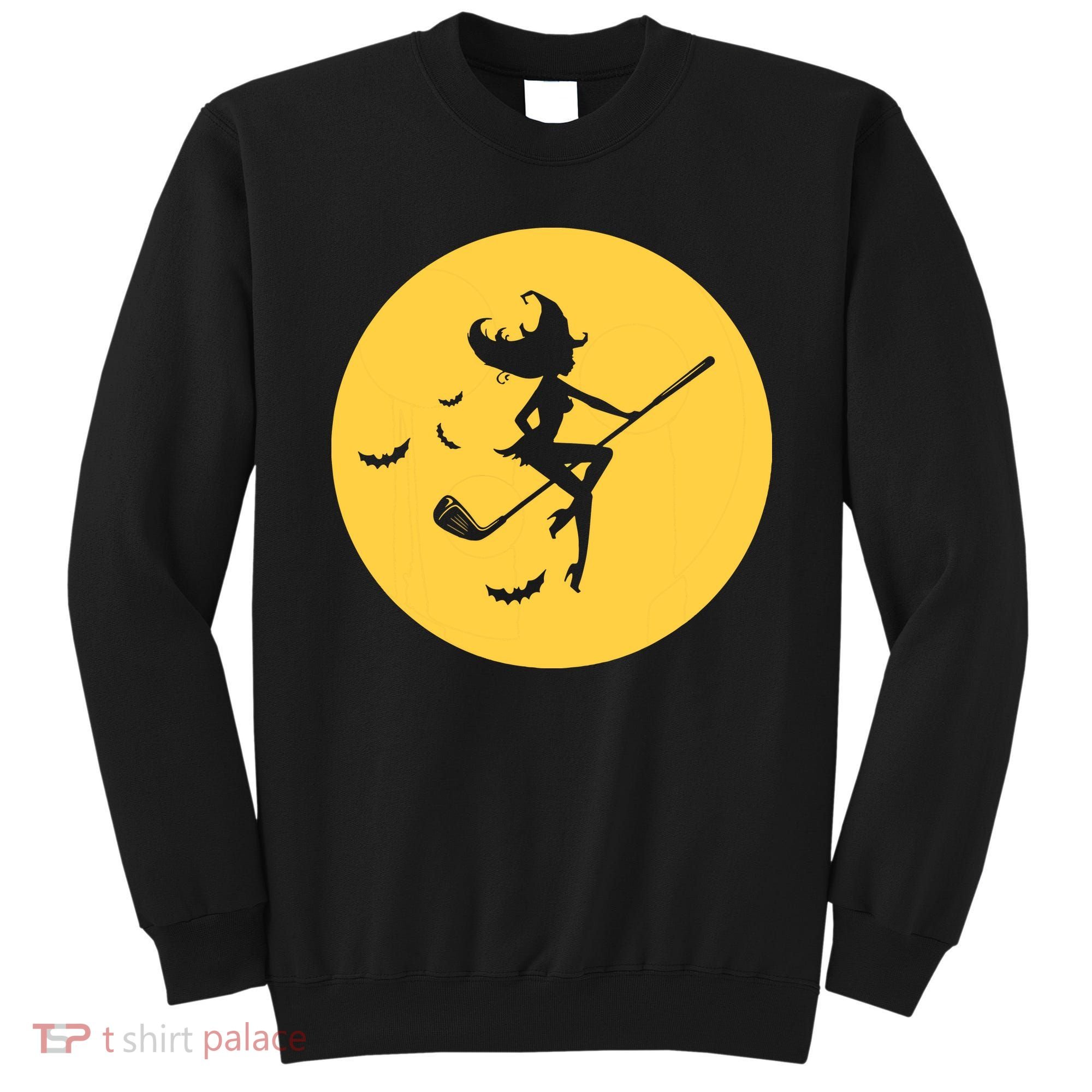 Funny Halloween Witch Golf Stick Golfer Golfing Premium Sweatshirt