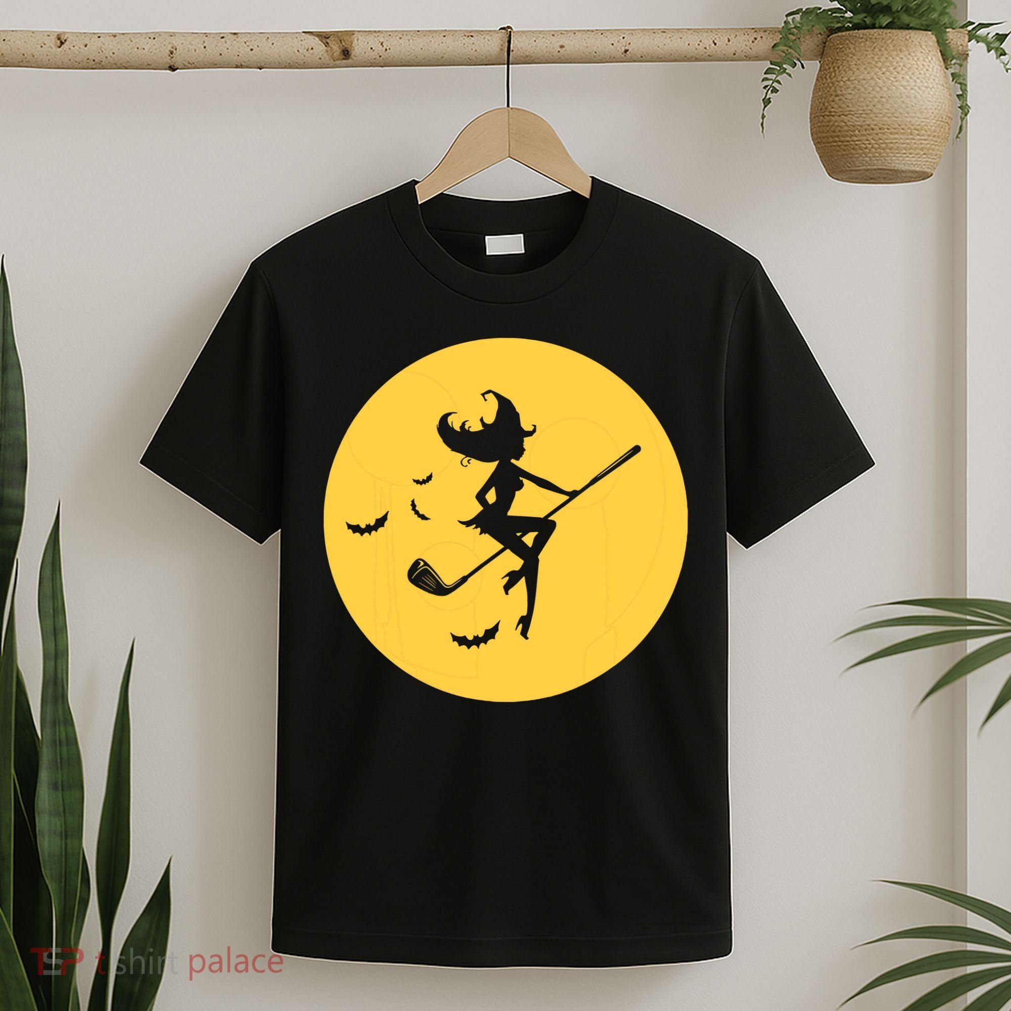 Funny Halloween Witch Golf Stick Golfer Golfing Premium T-Shirt
