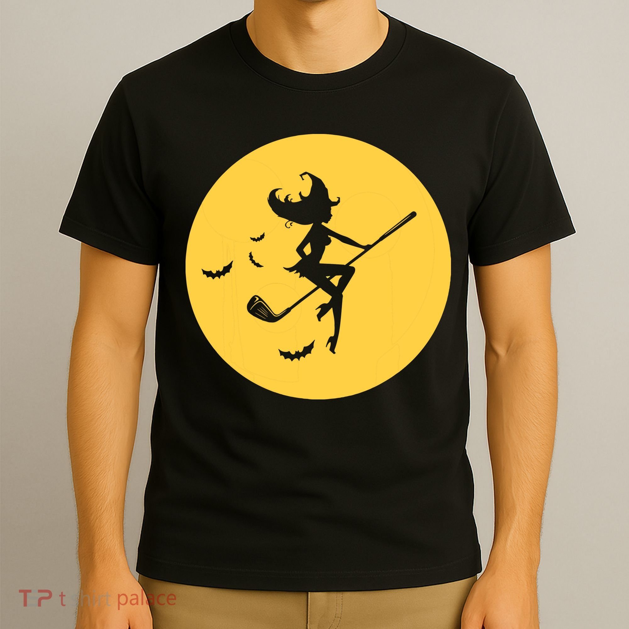 Funny Halloween Witch Golf Stick Golfer Golfing Premium T-Shirt