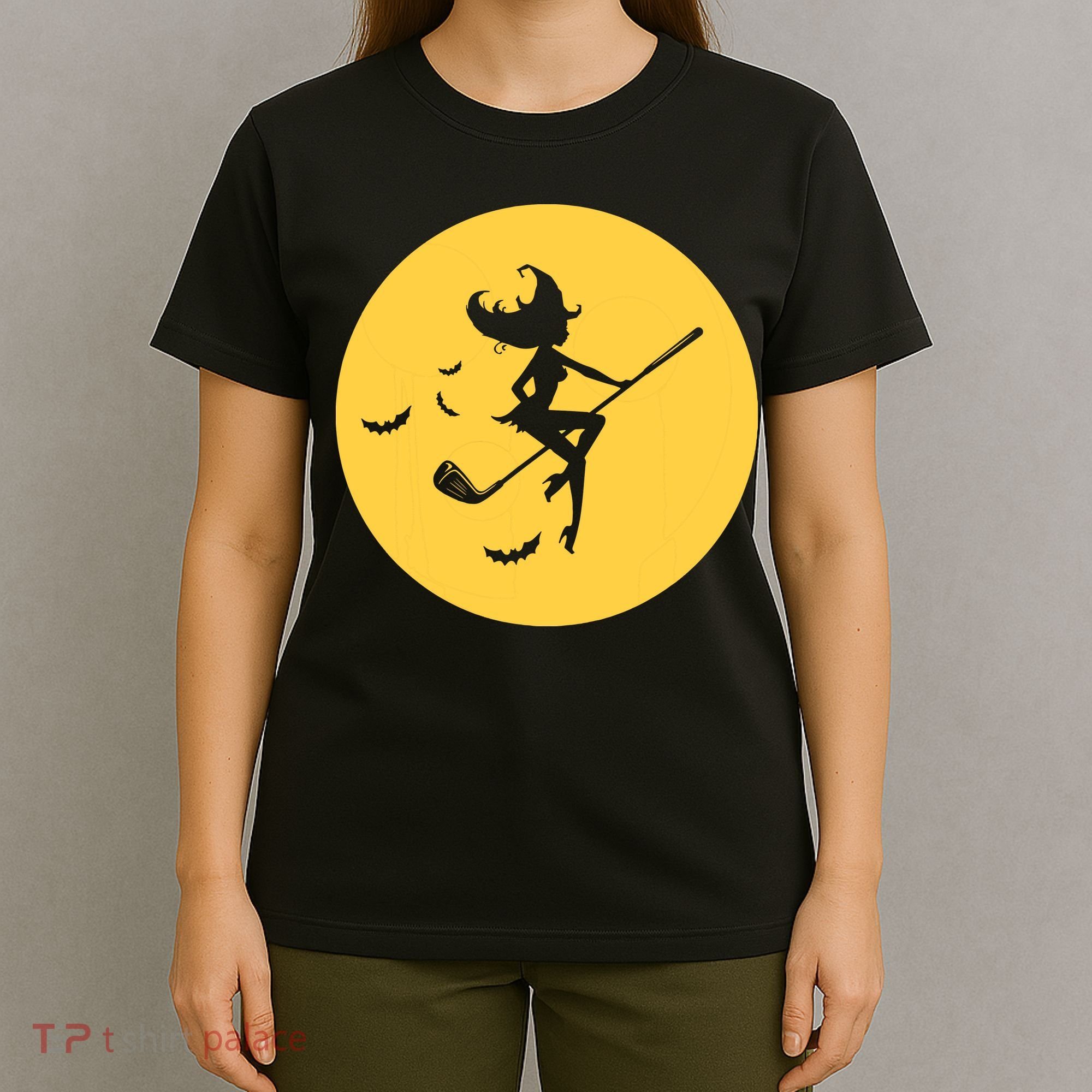 Funny Halloween Witch Golf Stick Golfer Golfing Premium T-Shirt