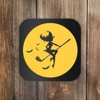 Funny Halloween Witch Golf Stick Golfer Golfing Premium Coaster thumb 0