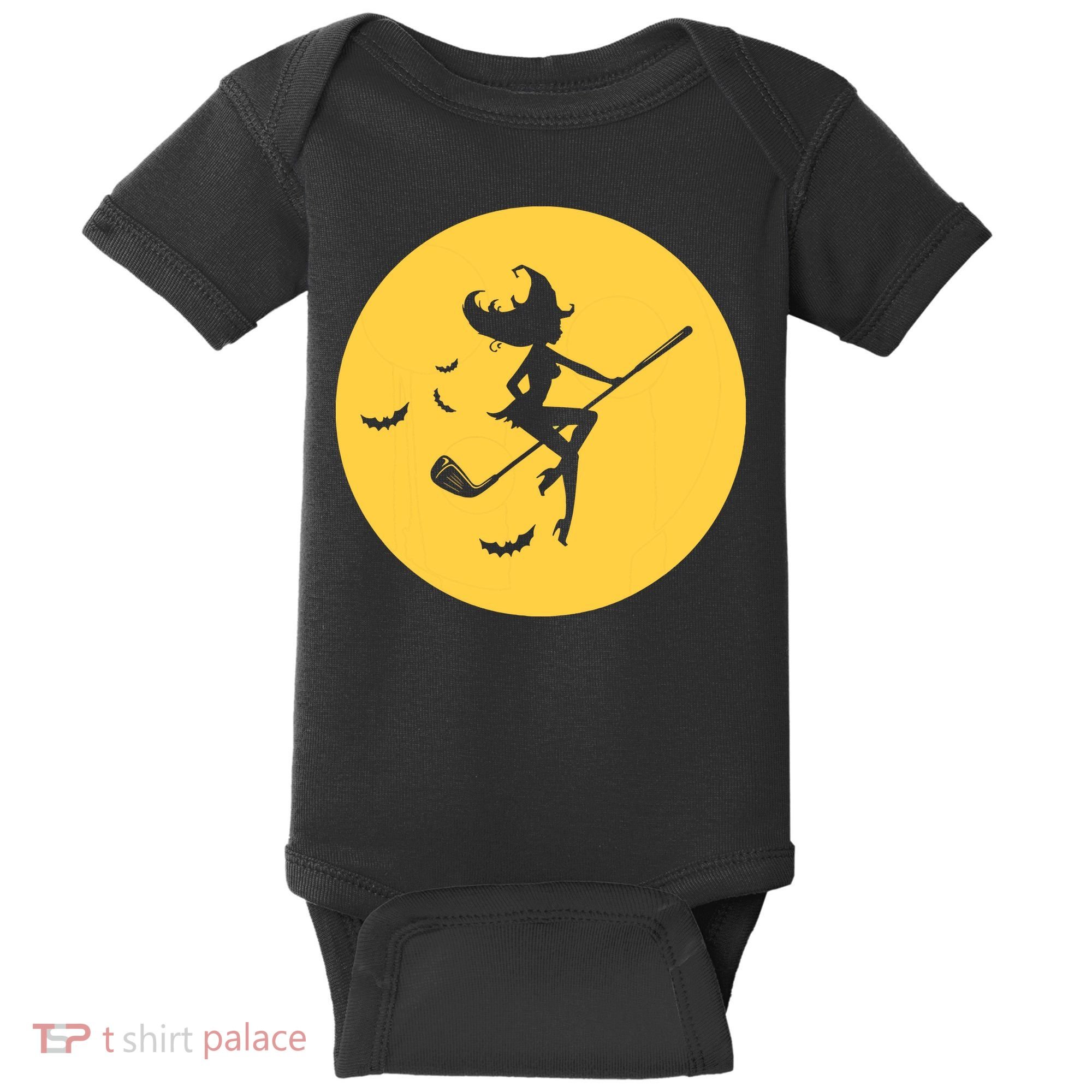 Funny Halloween Witch Golf Stick Golfer Golfing Premium Baby Bodysuit