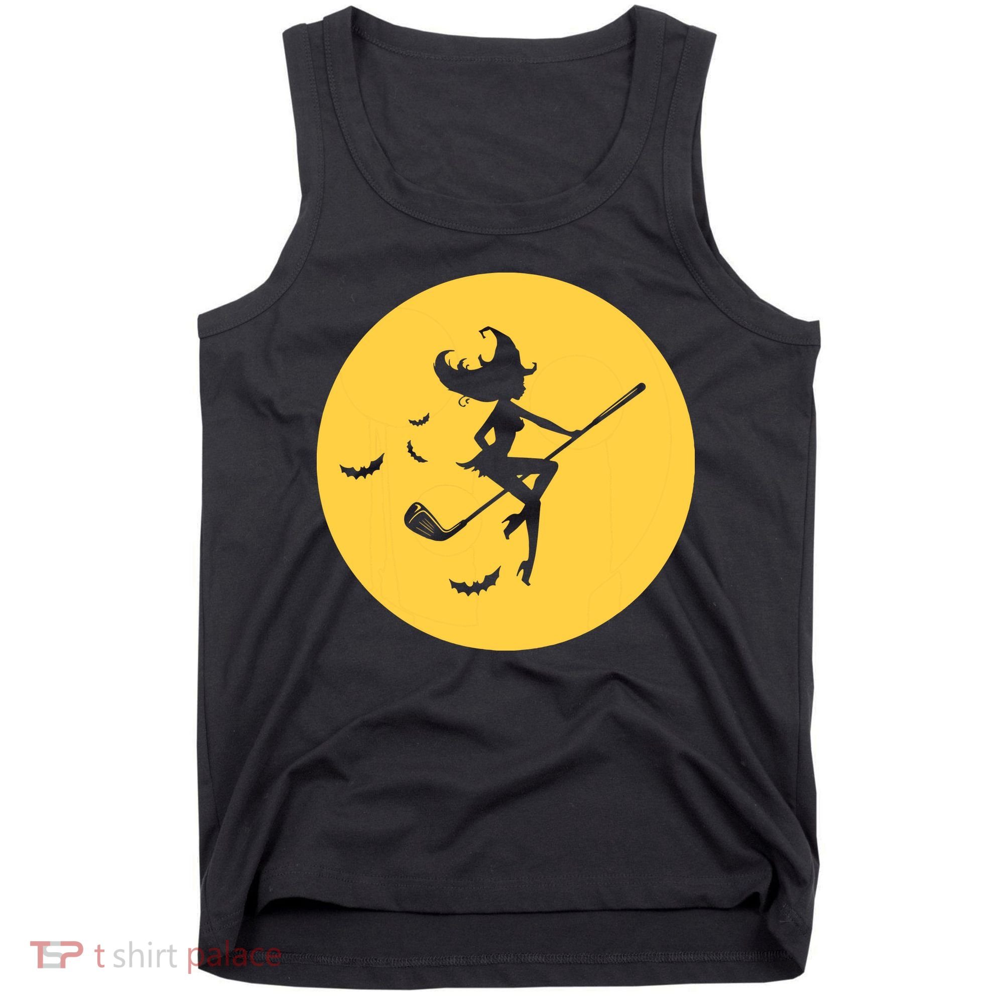 Funny Halloween Witch Golf Stick Golfer Golfing Premium Tank Top