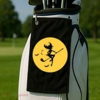 Funny Halloween Witch Golf Stick Golfer Golfing Premium Golf Towel thumb 2