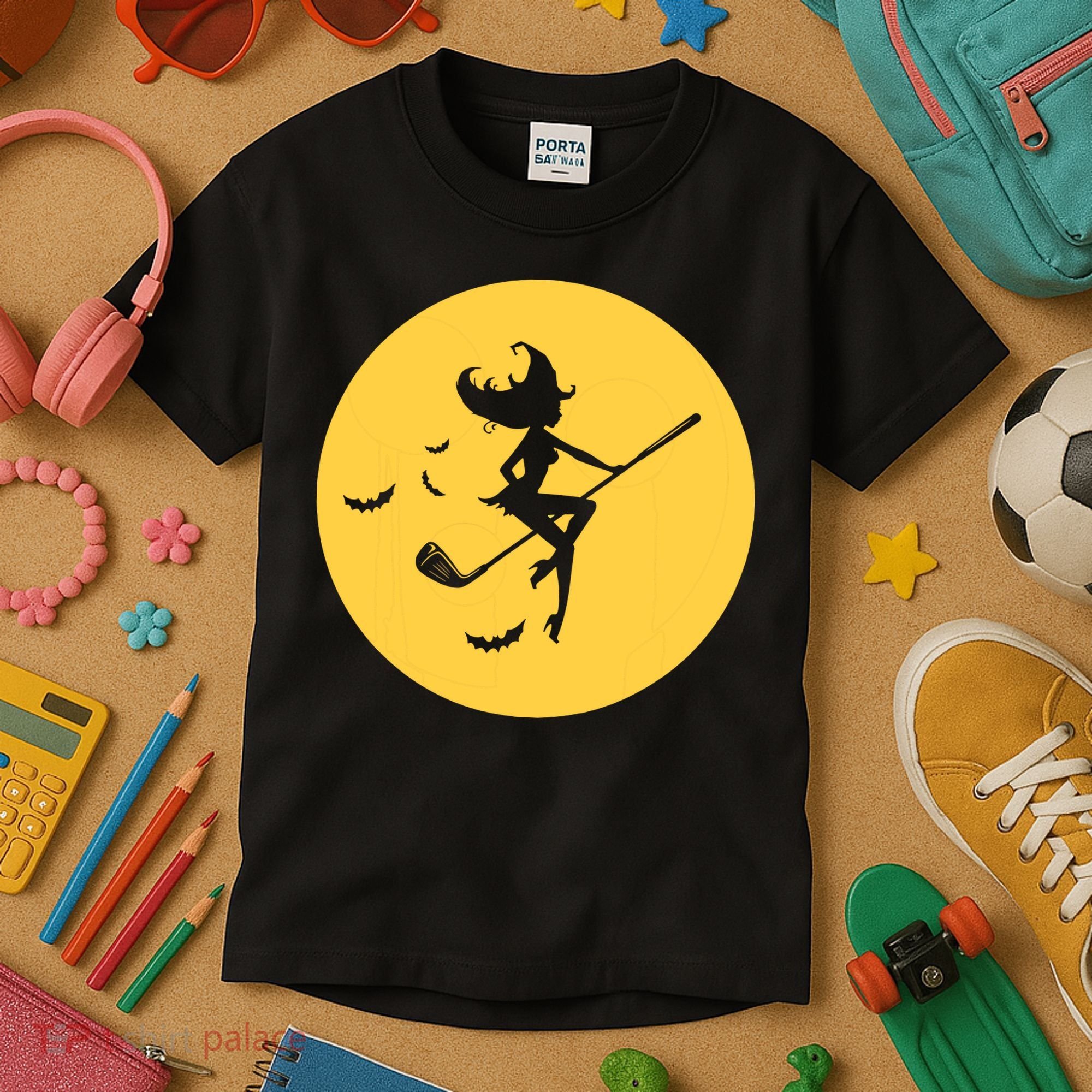 Funny Halloween Witch Golf Stick Golfer Golfing Premium Kids T-Shirt