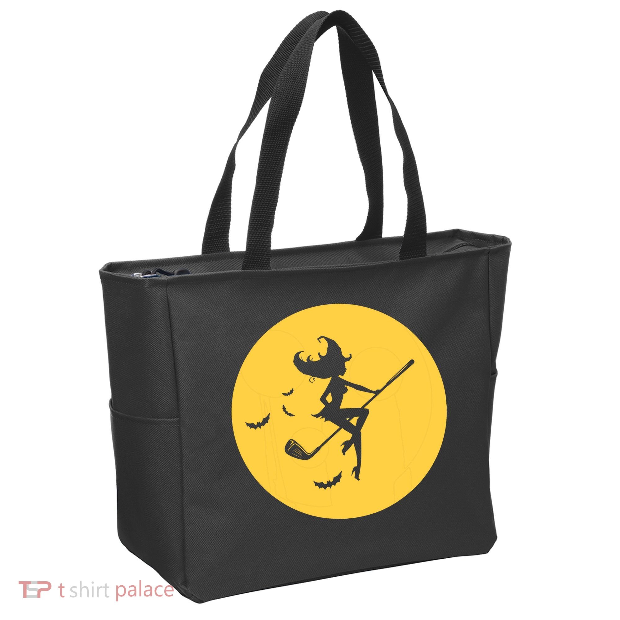Funny Halloween Witch Golf Stick Golfer Golfing Premium Tote Bag