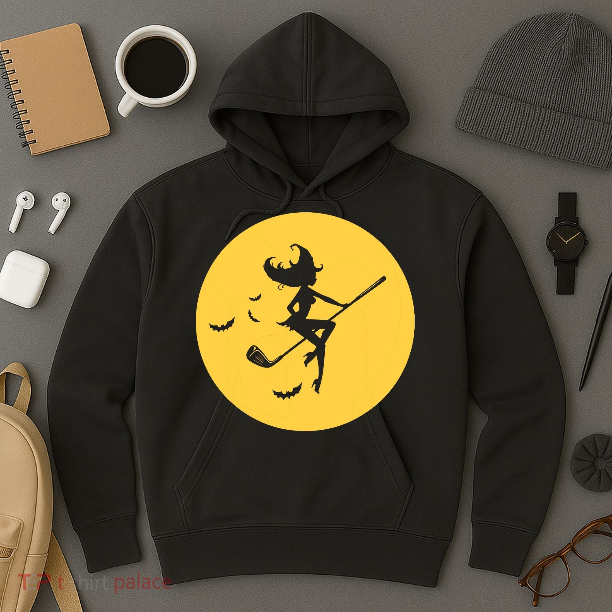 Funny Halloween Witch Golf Stick Golfer Golfing Premium Hoodie
