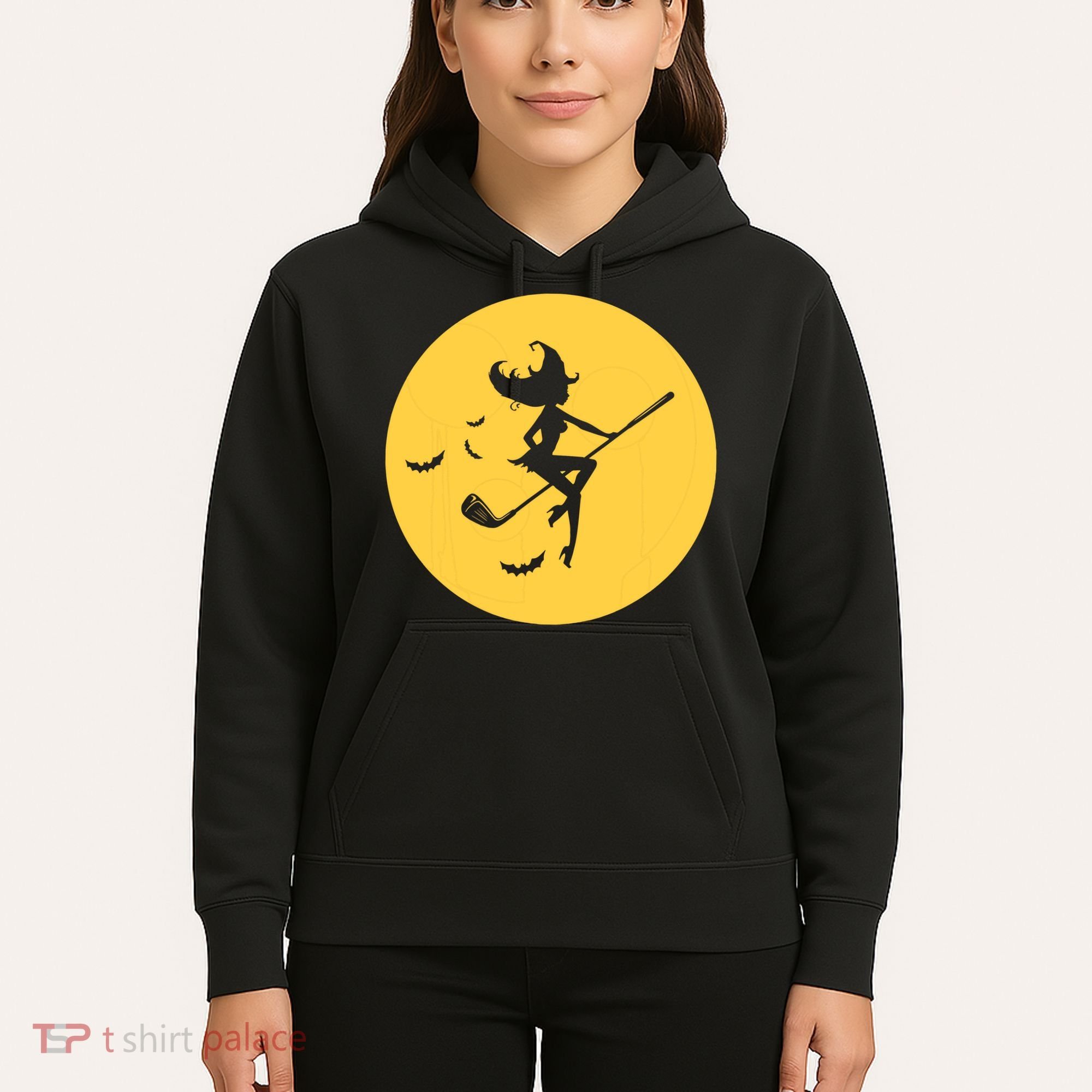 Funny Halloween Witch Golf Stick Golfer Golfing Premium Hoodie