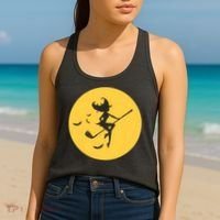 Funny Halloween Witch Golf Stick Golfer Golfing Premium Women's Tank Top thumb 2