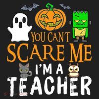 Funny Halloween You Can't Scare Me I'm A Teacher Golf Towel thumb 3