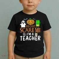 Funny Halloween You Can't Scare Me I'm A Teacher Toddler T-Shirt thumb 2