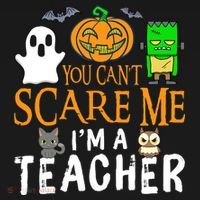 Funny Halloween You Can't Scare Me I'm A Teacher Kids Sweatshirt thumb 2