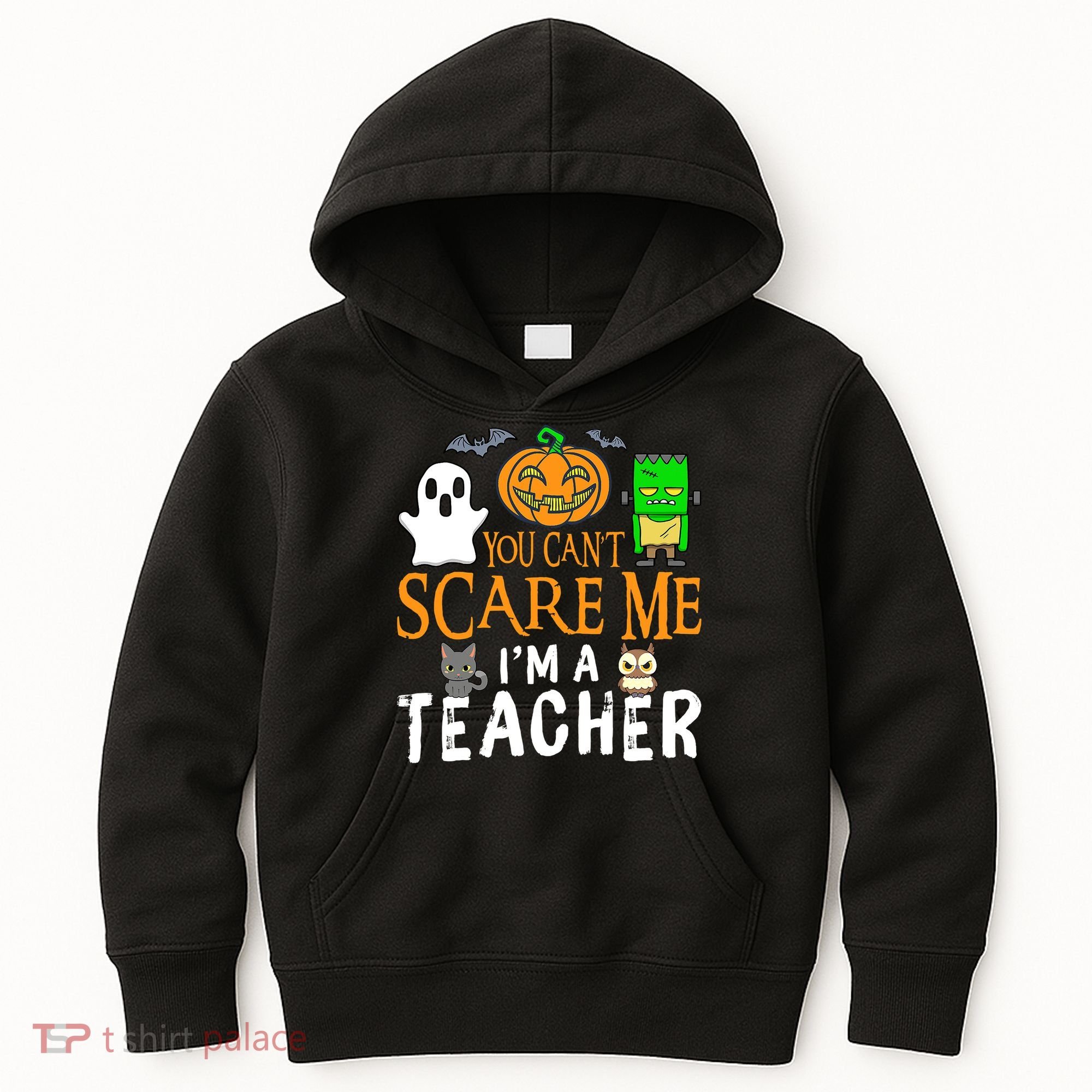 Funny Halloween You Can't Scare Me I'm A Teacher Kids Hoodie