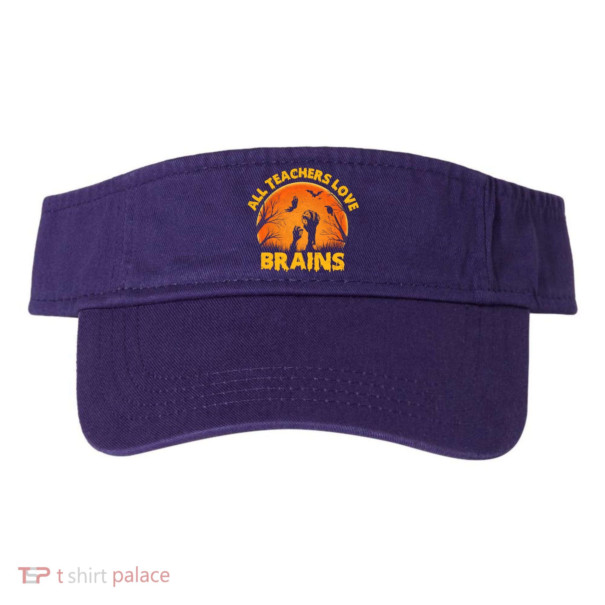 Funny Halloween Zombie All Teacher Love Brains Visor