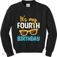 Funny Im 4 Years Old Birthday Its My 4th Birthday Kids Sweatshirt thumb 0