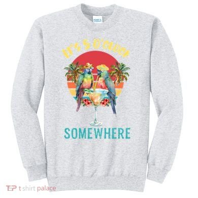 Funny It's 5 O’clock Somewhere Parrot Drinking Sweatshirt