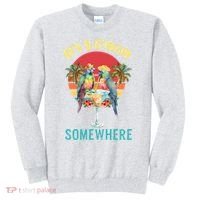 Funny It's 5 O’clock Somewhere Parrot Drinking Sweatshirt thumb 0