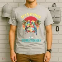 Funny It's 5 O’clock Somewhere Parrot Drinking T-Shirt thumb 6