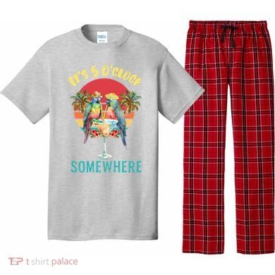 Funny It's 5 O’clock Somewhere Parrot Drinking Pajama Set