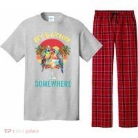 Funny It's 5 O’clock Somewhere Parrot Drinking Pajama Set thumb 0
