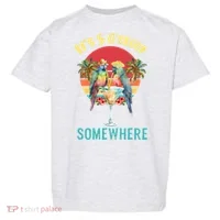Funny It's 5 O’clock Somewhere Parrot Drinking Toddler T-Shirt thumb 0