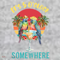 Funny It's 5 O’clock Somewhere Parrot Drinking Kids Sweatshirt thumb 2