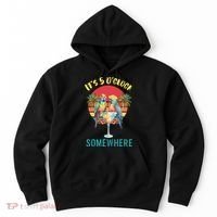 Funny It's 5 O’clock Somewhere Parrot Drinking Hoodie thumb 0