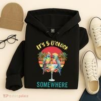 Funny It's 5 O’clock Somewhere Parrot Drinking Hoodie thumb 4