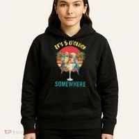 Funny It's 5 O’clock Somewhere Parrot Drinking Hoodie thumb 5