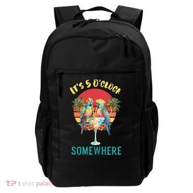 Funny It's 5 O’clock Somewhere Parrot Drinking Backpack