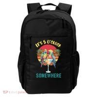 Funny It's 5 O’clock Somewhere Parrot Drinking Backpack thumb 0