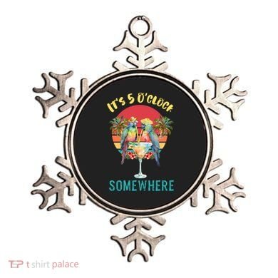 Funny It's 5 O’clock Somewhere Parrot Drinking Ornament
