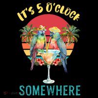 Funny It's 5 O’clock Somewhere Parrot Drinking Ornament thumb 1