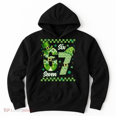 Funny Irish 67 Six Seven 6-7 Meme Happy St Patrick's Day Hoodie