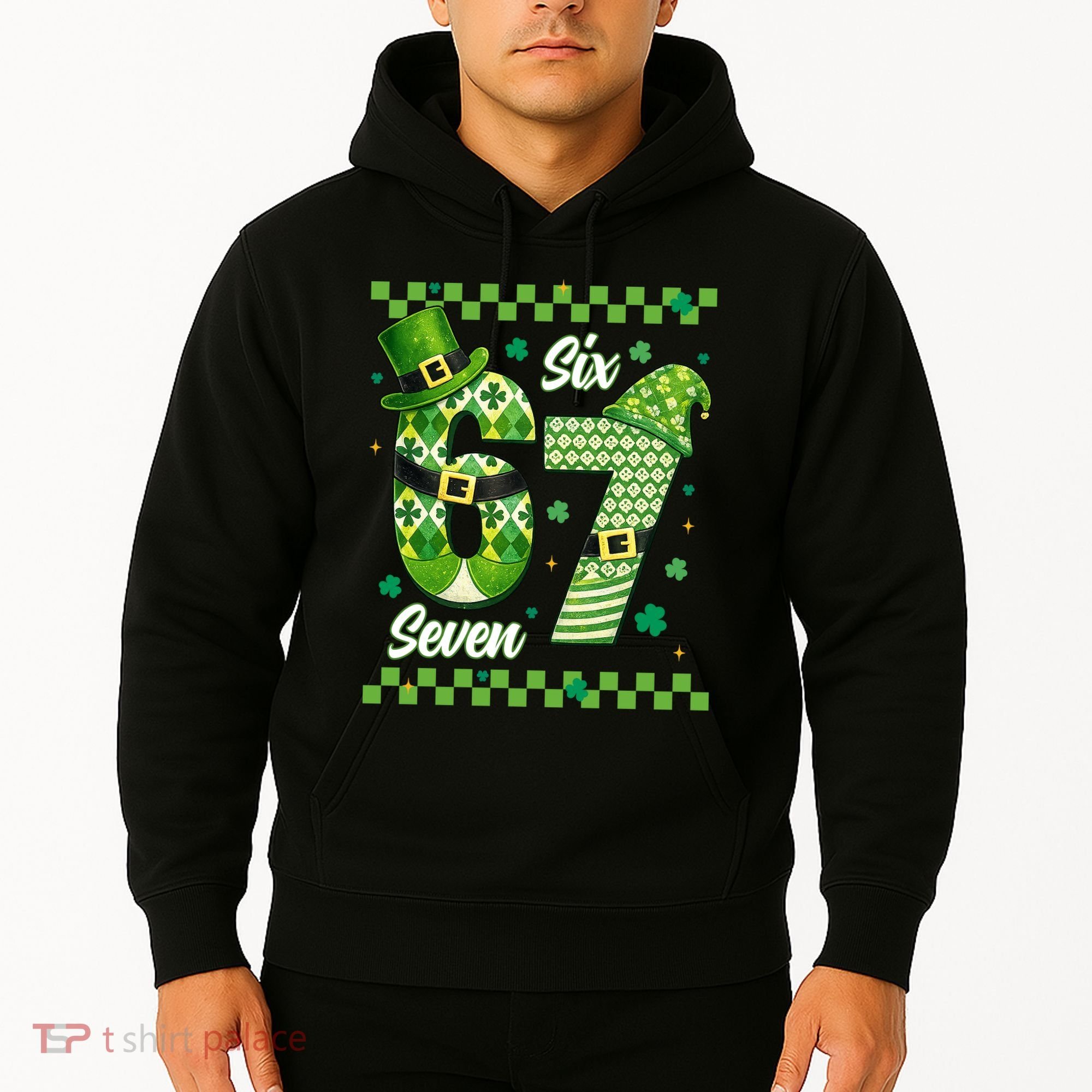 Funny Irish 67 Six Seven 6-7 Meme Happy St Patrick's Day Hoodie
