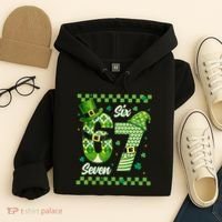 Funny Irish 67 Six Seven 6-7 Meme Happy St Patrick's Day Hoodie thumb 4
