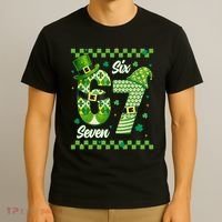 Funny Irish 67 Six Seven 6-7 Meme Happy St Patrick's Day T-Shirt thumb 3