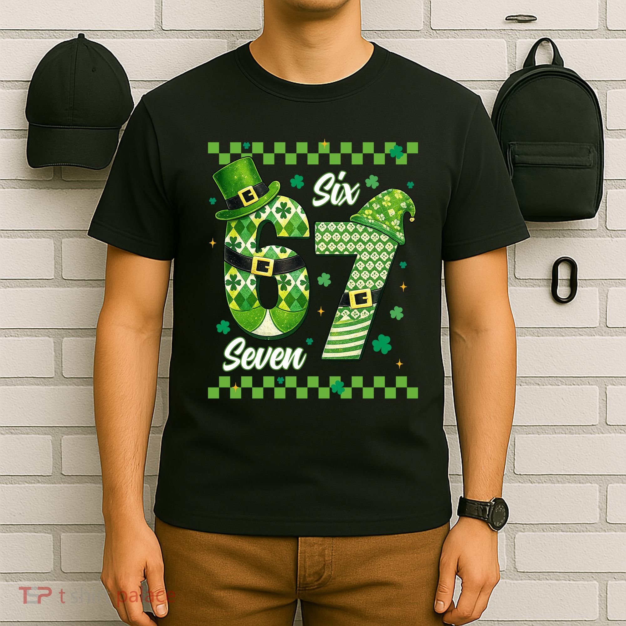 Funny Irish 67 Six Seven 6-7 Meme Happy St Patrick's Day T-Shirt