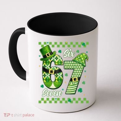 Funny Irish 67 Six Seven 6-7 Meme Happy St Patrick's Day Coffee Mug