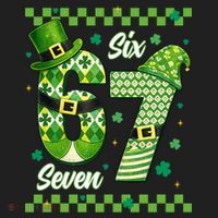 Funny Irish 67 Six Seven 6-7 Meme Happy St Patrick's Day Beanie thumb 2