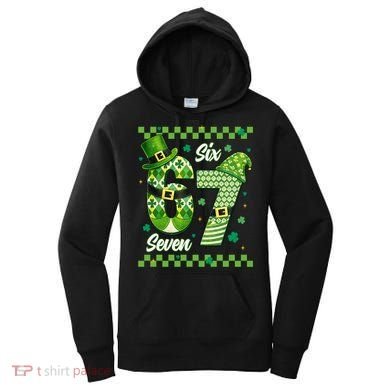 Funny Irish 67 Six Seven 6-7 Meme Happy St Patrick's Day Women's Hoodie
