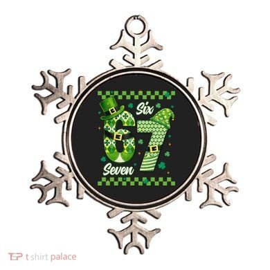 Funny Irish 67 Six Seven 6-7 Meme Happy St Patrick's Day Ornament
