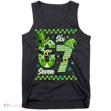 Funny Irish 67 Six Seven 6-7 Meme Happy St Patrick's Day Tank Top