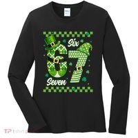 Funny Irish 67 Six Seven 6-7 Meme Happy St Patrick's Day Women's Long Sleeve Shirt thumb 0