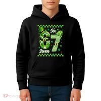 Funny Irish 67 Six Seven 6-7 Meme Happy St Patrick's Day Kids Hoodie thumb 4