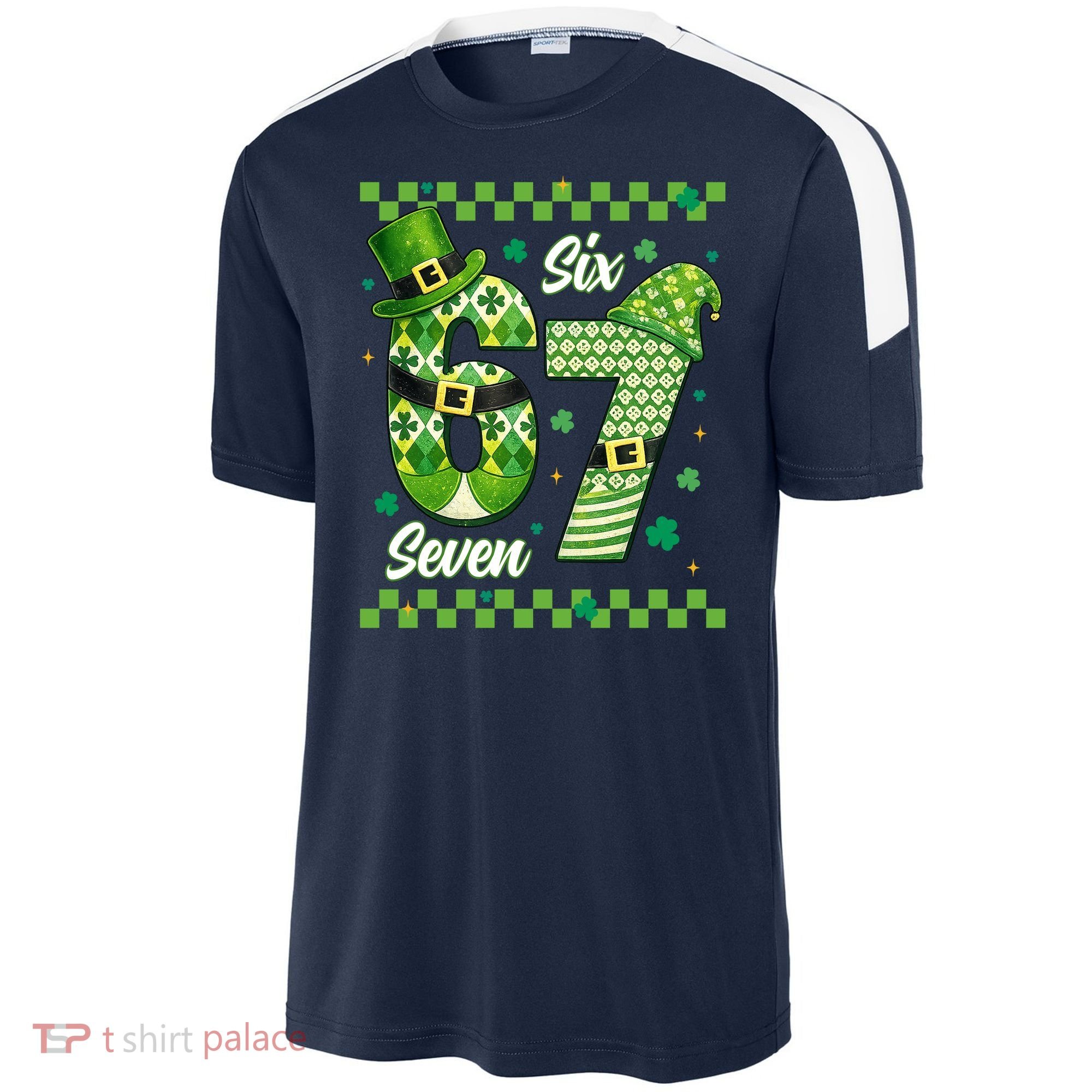 Funny Irish 67 Six Seven 6-7 Meme Happy St Patrick's Day Sport-Tek Competitor United Soccer Jersey